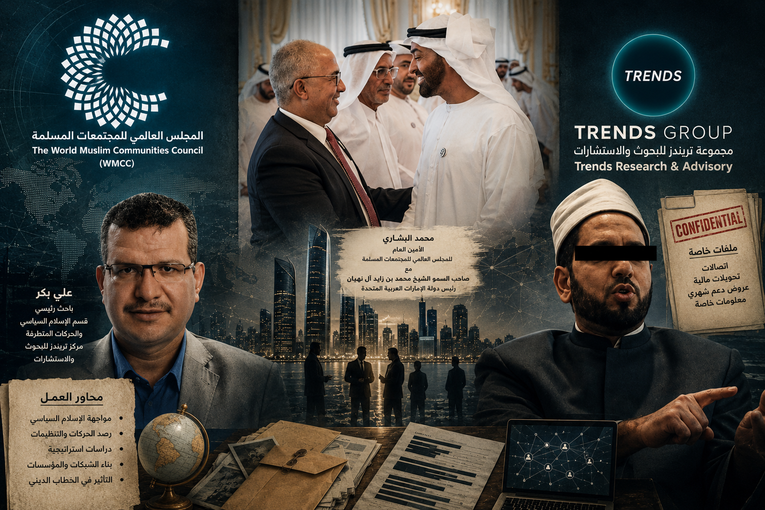 محمد البشاري والمجلس العالمي للمجتمعات المسلمة ومجموعة تريندز وملف الإخوان المسلمين
